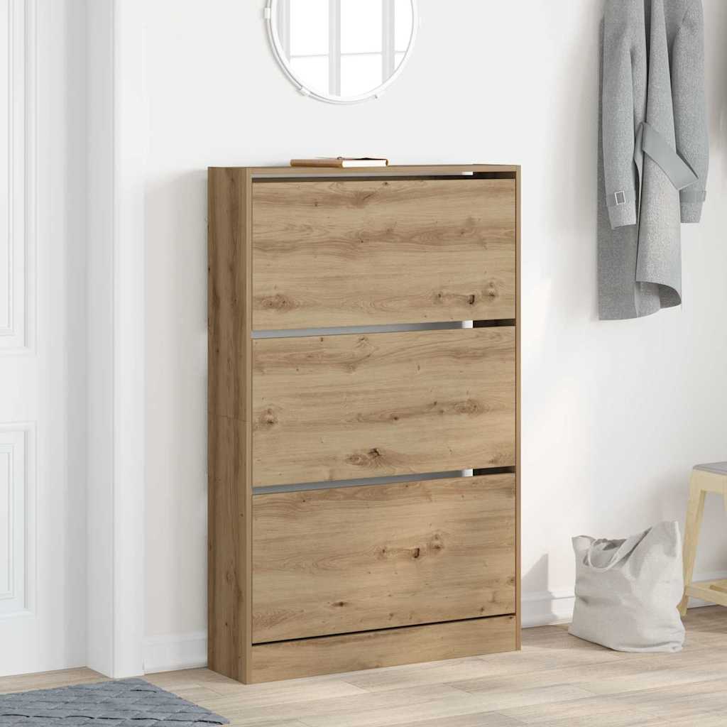 Schuhschrank 80 x 21 x 125,5 cm Holzwerkstoff Artisan-Eiche