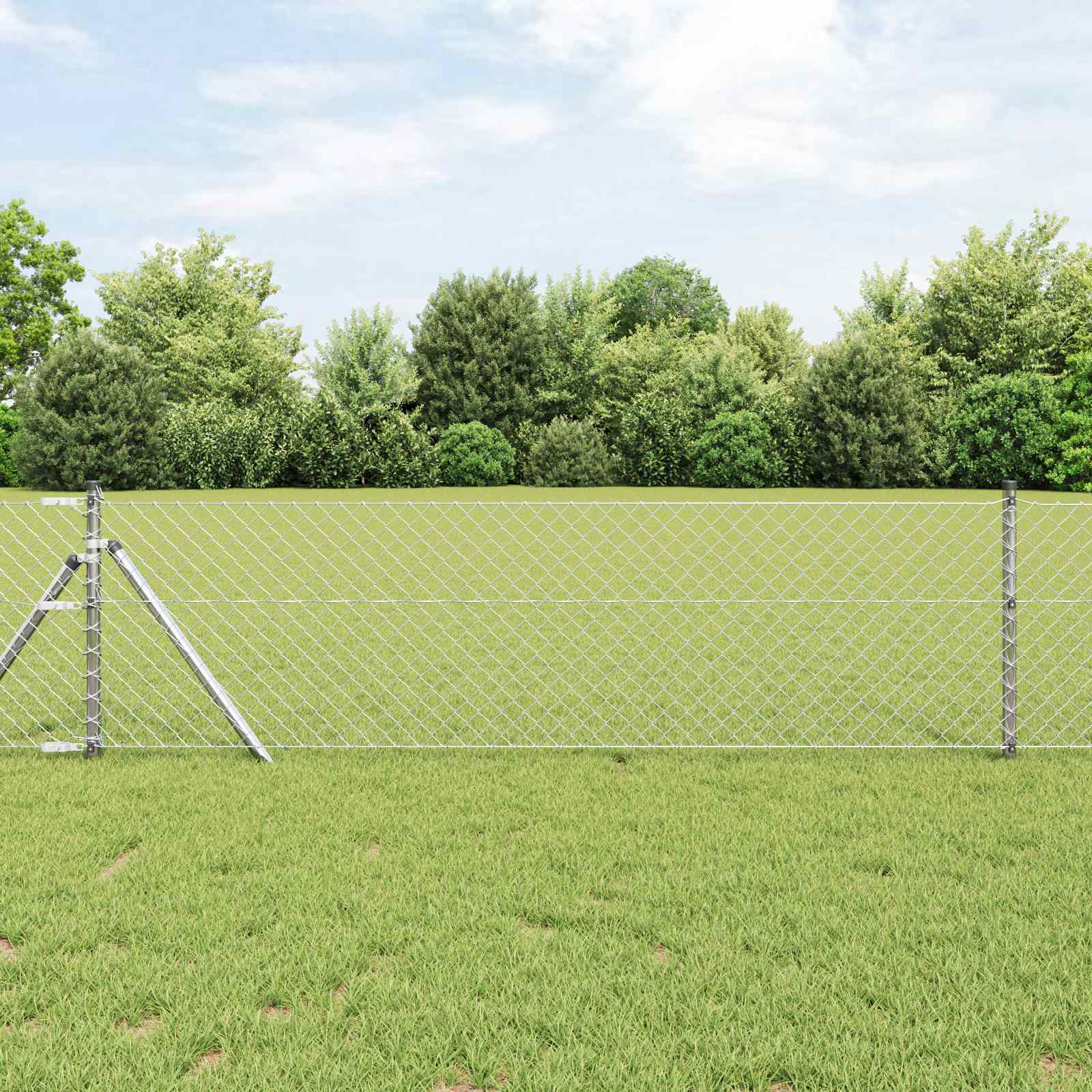 Maschendrahtzaun 25 x 0,4 m Verzinkter Stahl Silber