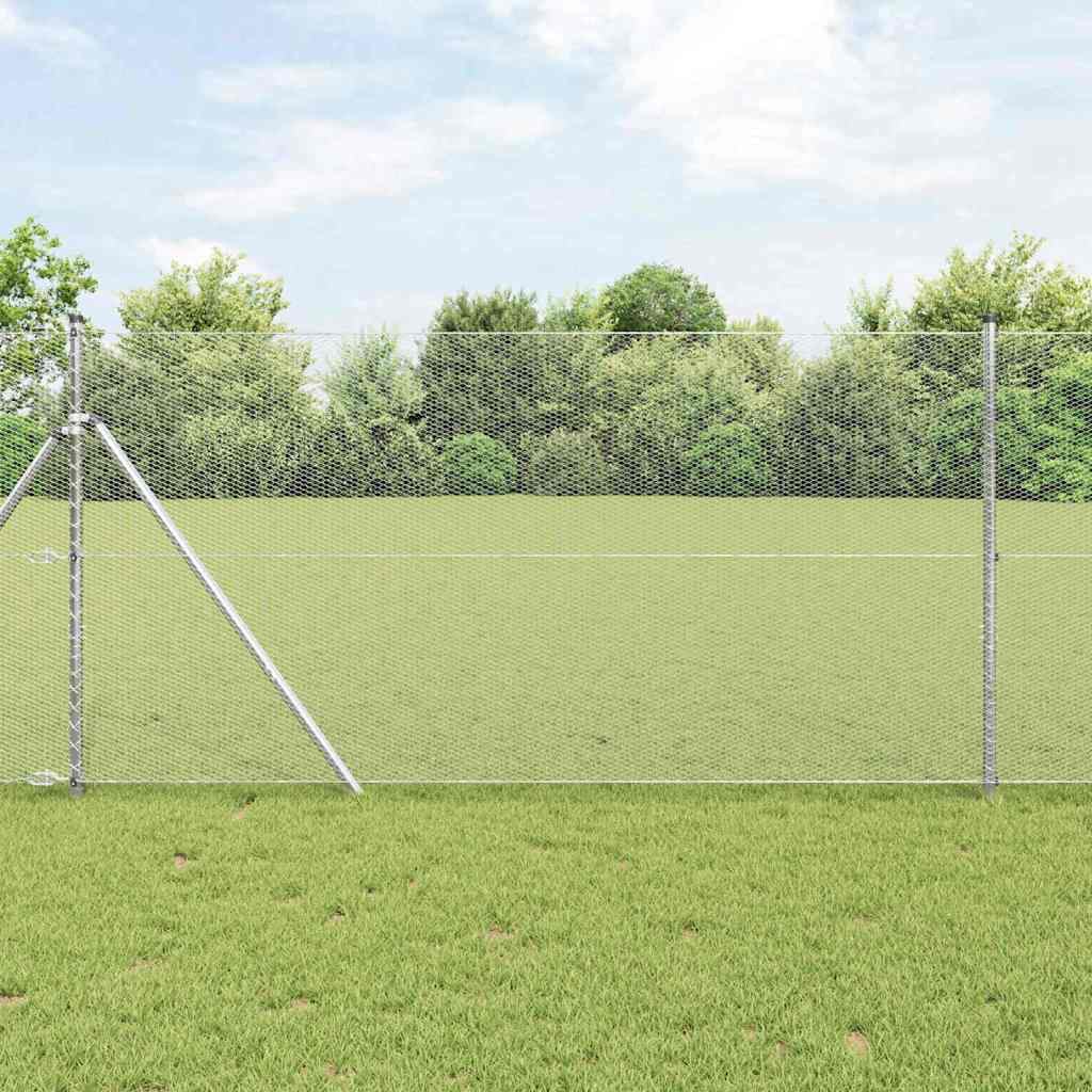 Schweißgitterzaun 1,2 x 10 m Verzinkter Stahl Silber