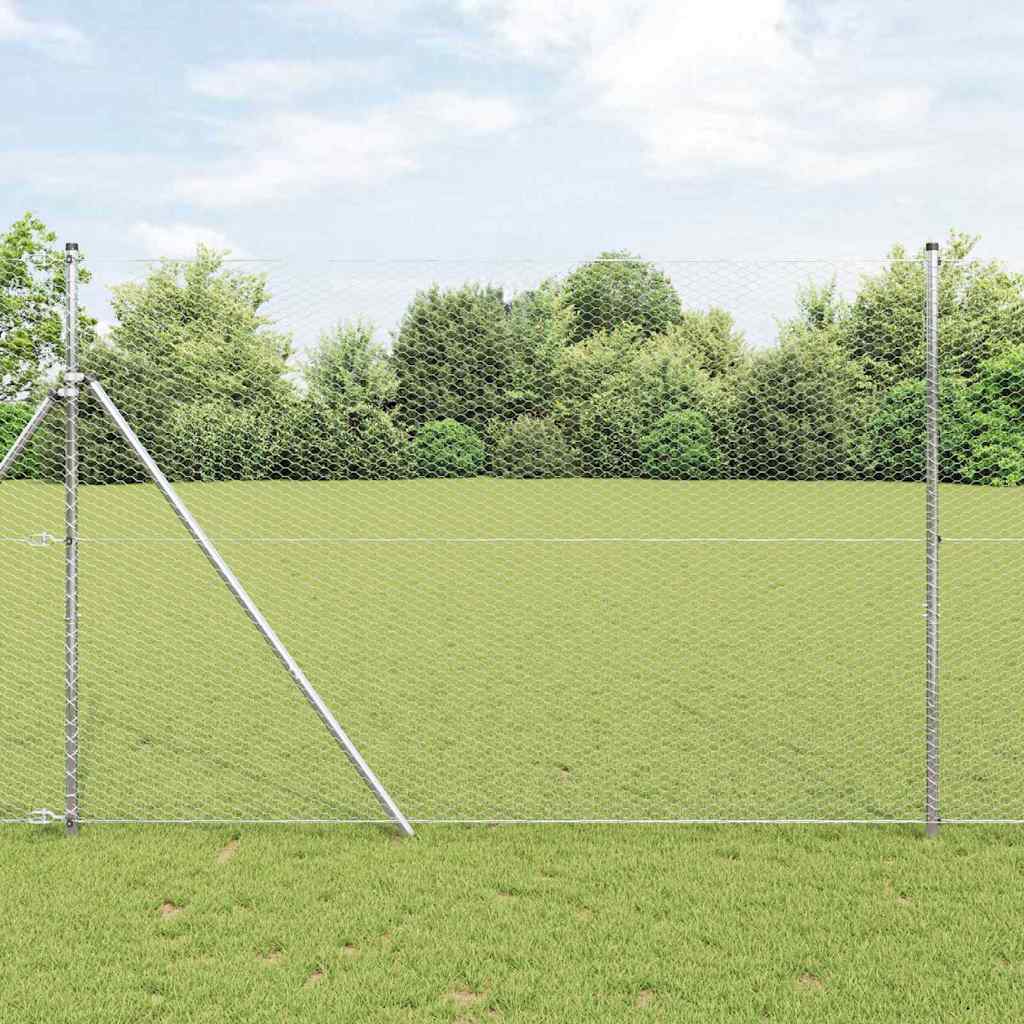Schweißgitterzaun 1.6 x 25 m Verzinkter Stahl Silber