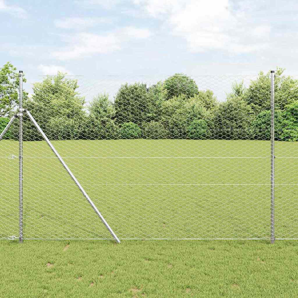 Schweißgitterzaun 1,5 x 50 m Verzinkter Stahl Silber