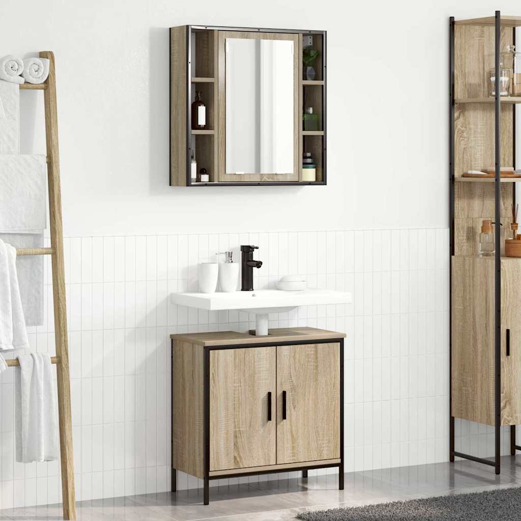 Badezimmermöbel-Set 2 Stk. Braun 60 x 30 x 60 cm Holzwerkstoff
