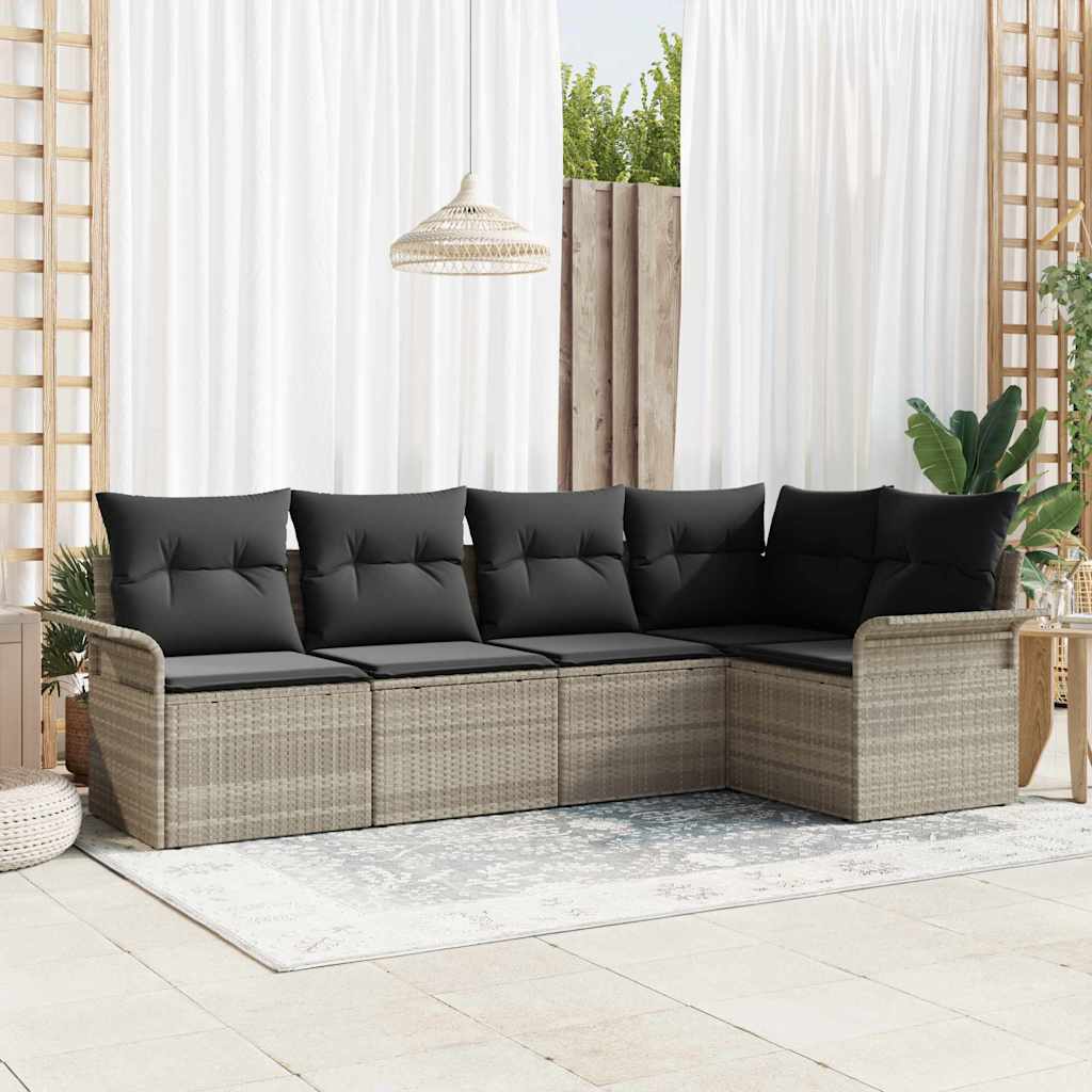 Gartensofa-set 5 Stk. Poly-Rattan