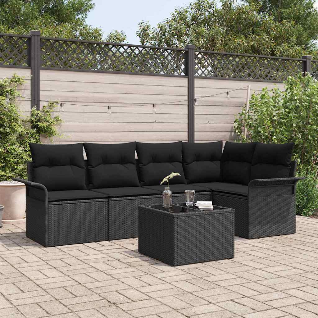 Gartensofa-set 6 Stk. Poly-Rattan