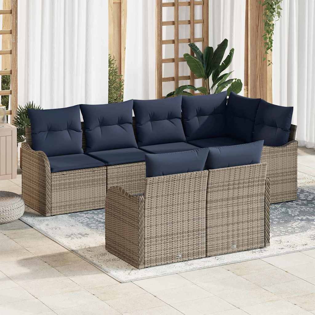 Gartensofa-set Grau Poly-Rattan