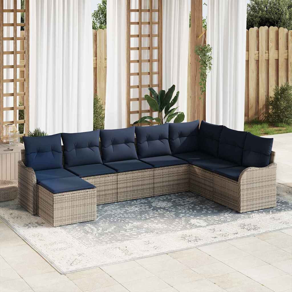 Gartensofa-set Grau Poly-Rattan