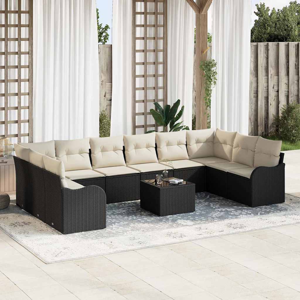 Gartensofa-set Schwarz 55 x 55 x 37 cm Poly-Rattan