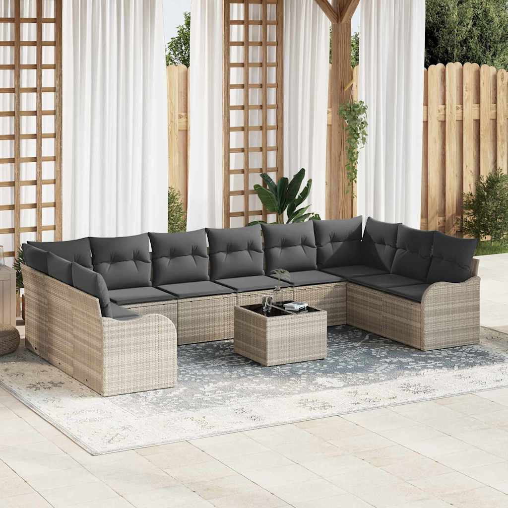 Gartensofa-set Hellgrau 55 x 55 x 37 cm Poly-Rattan