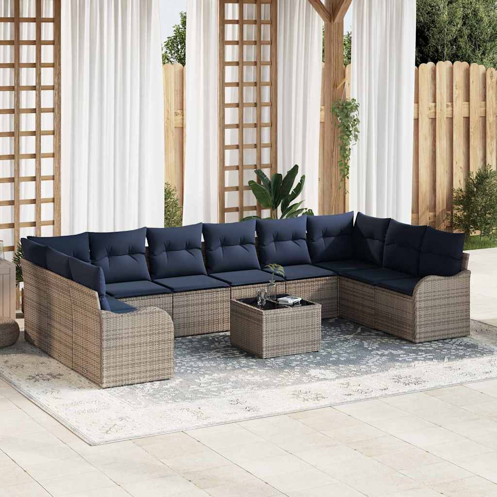 Sofa Set 11 stk. Grau Polyester