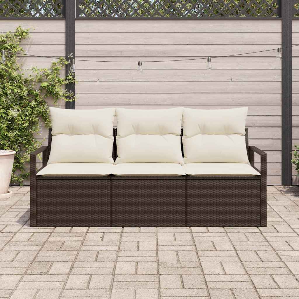 Sofa Set 3 stk. Braun [Synthetisch]: Poly Rattan