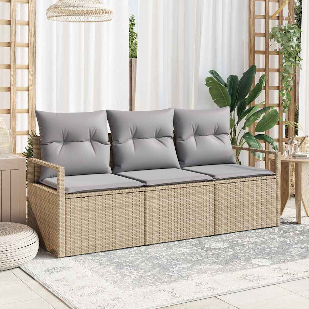Sofa Set 3 stk. Beige [Synthetisch]: Poly Rattan