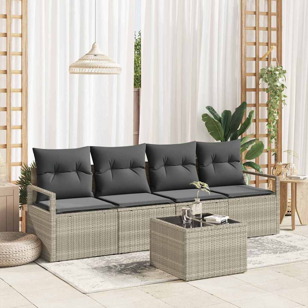 Sofa Set 5 Stk. 4-Sitzanzahl Hellgrau und Dunkelgrau