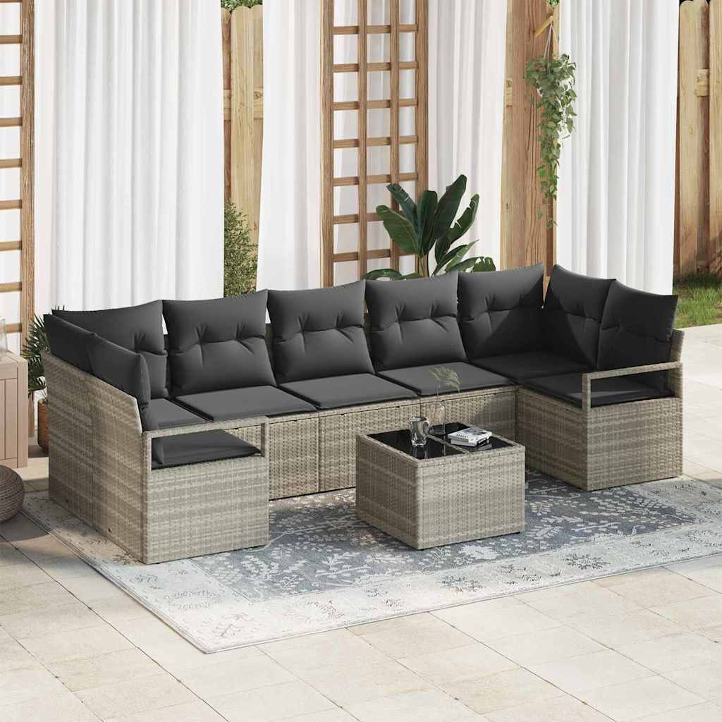 Sofa Set 8 Stk. 7-Sitzanzahl Hellgrau und Dunkelgrau