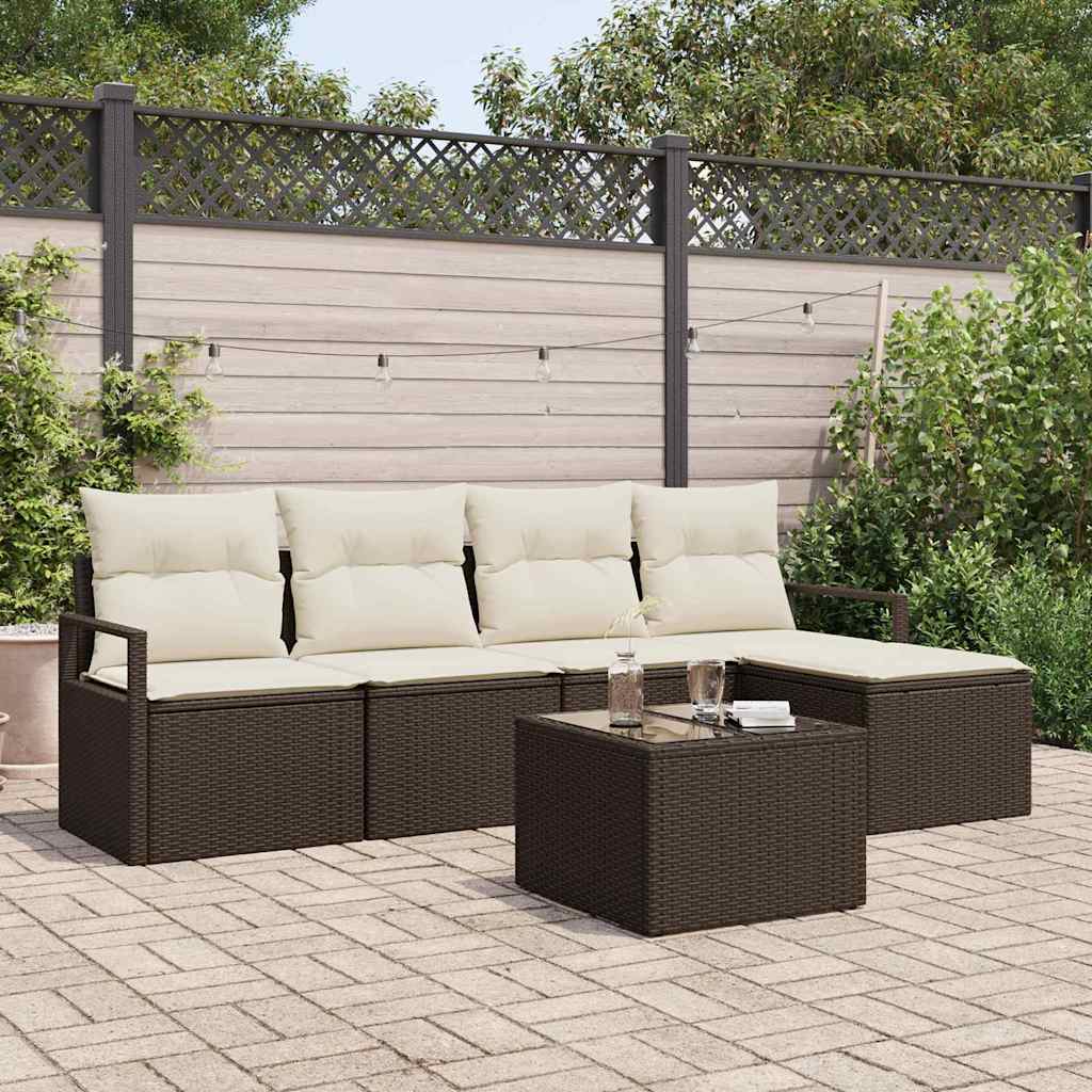 Sofa Set 6 stk. Braun [Synthetisch]: Poly Rattan