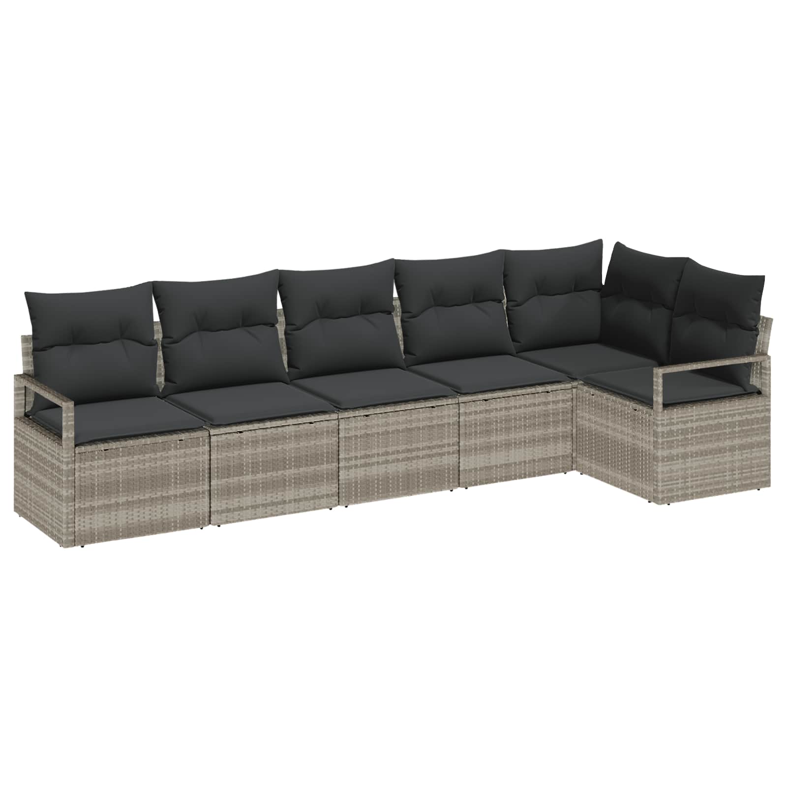Sofa Set 6 stk. Hellgrau [Synthetisch]: Poly Rattan