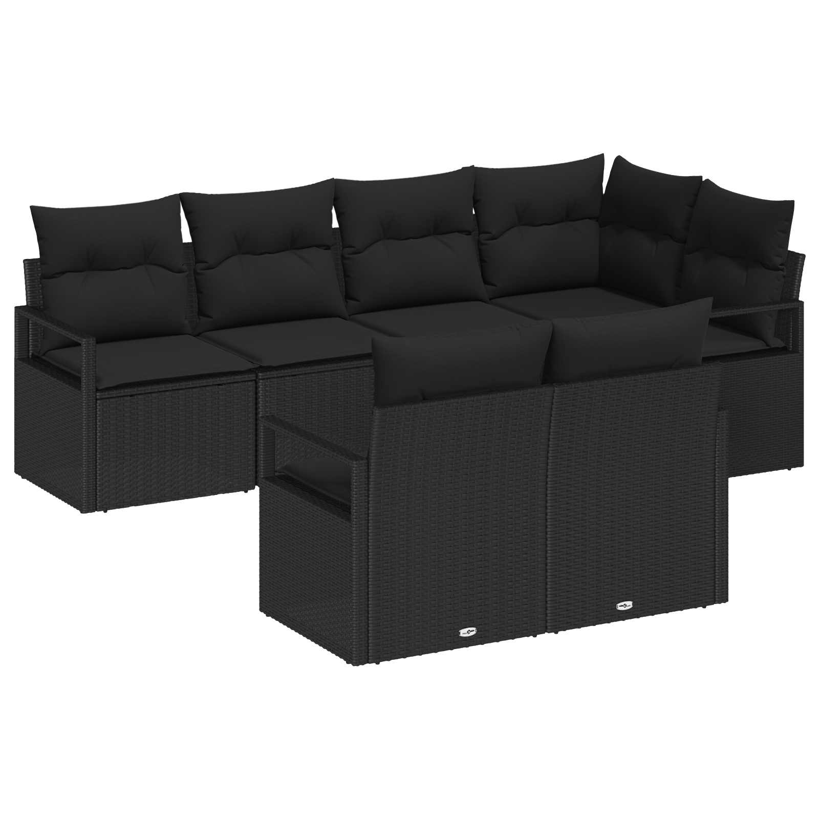 Sofa Set 7 stk. Schwarz [Synthetisch]: Poly Rattan