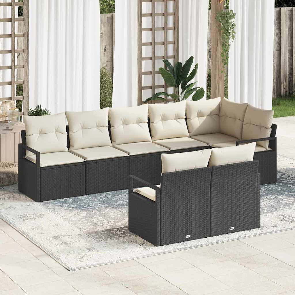 Sofa Set 8 stk. Schwarz [Synthetisch]: Poly Rattan