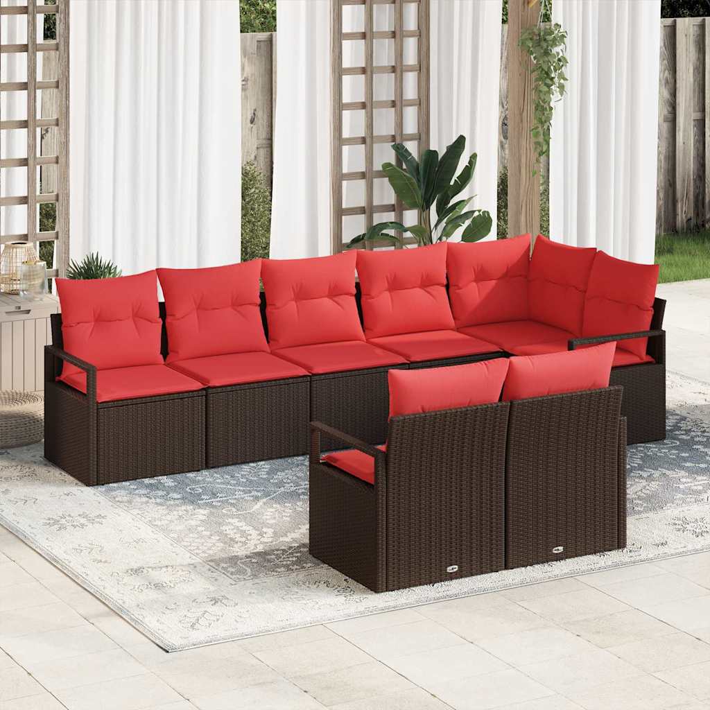 Sofa Set 8 stk. Braun [Synthetisch]: Poly Rattan