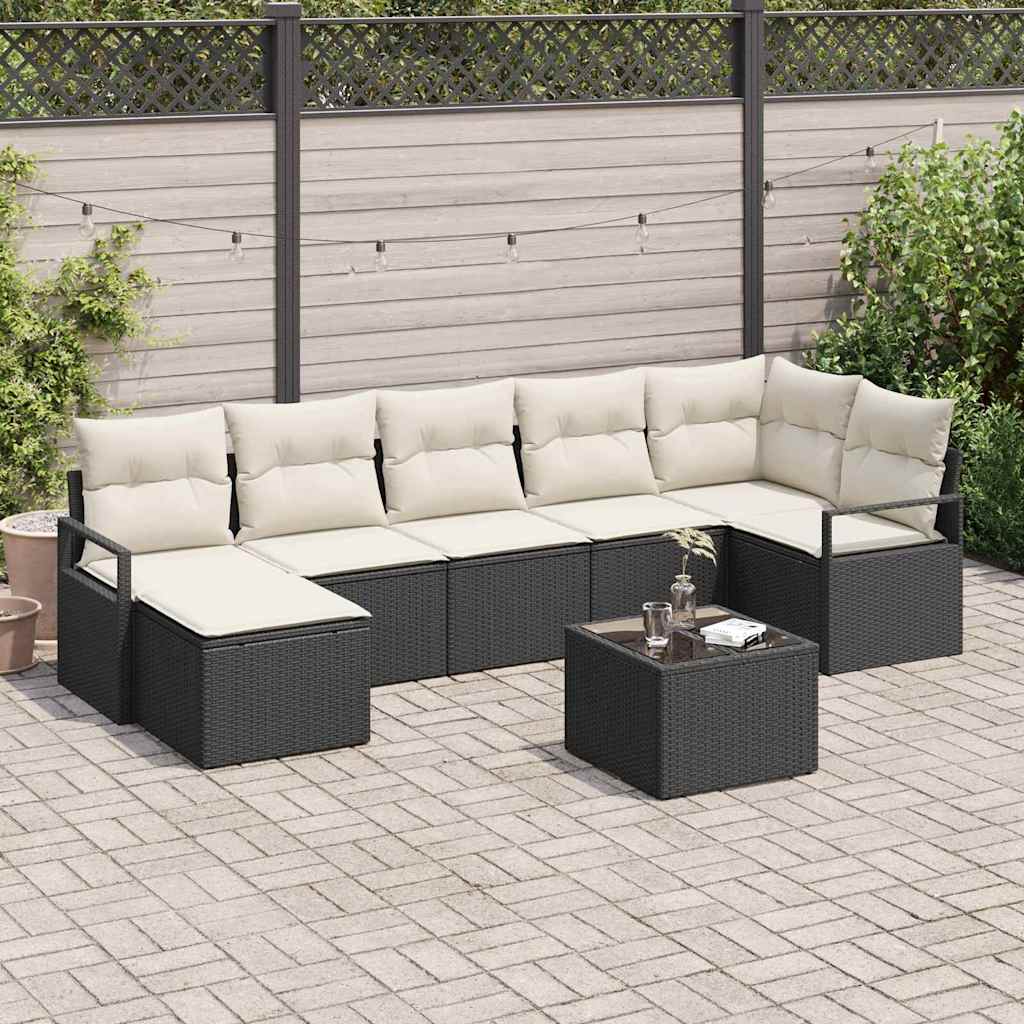 Sofa Set 8 stk. Schwarz [Synthetisch]: Poly Rattan