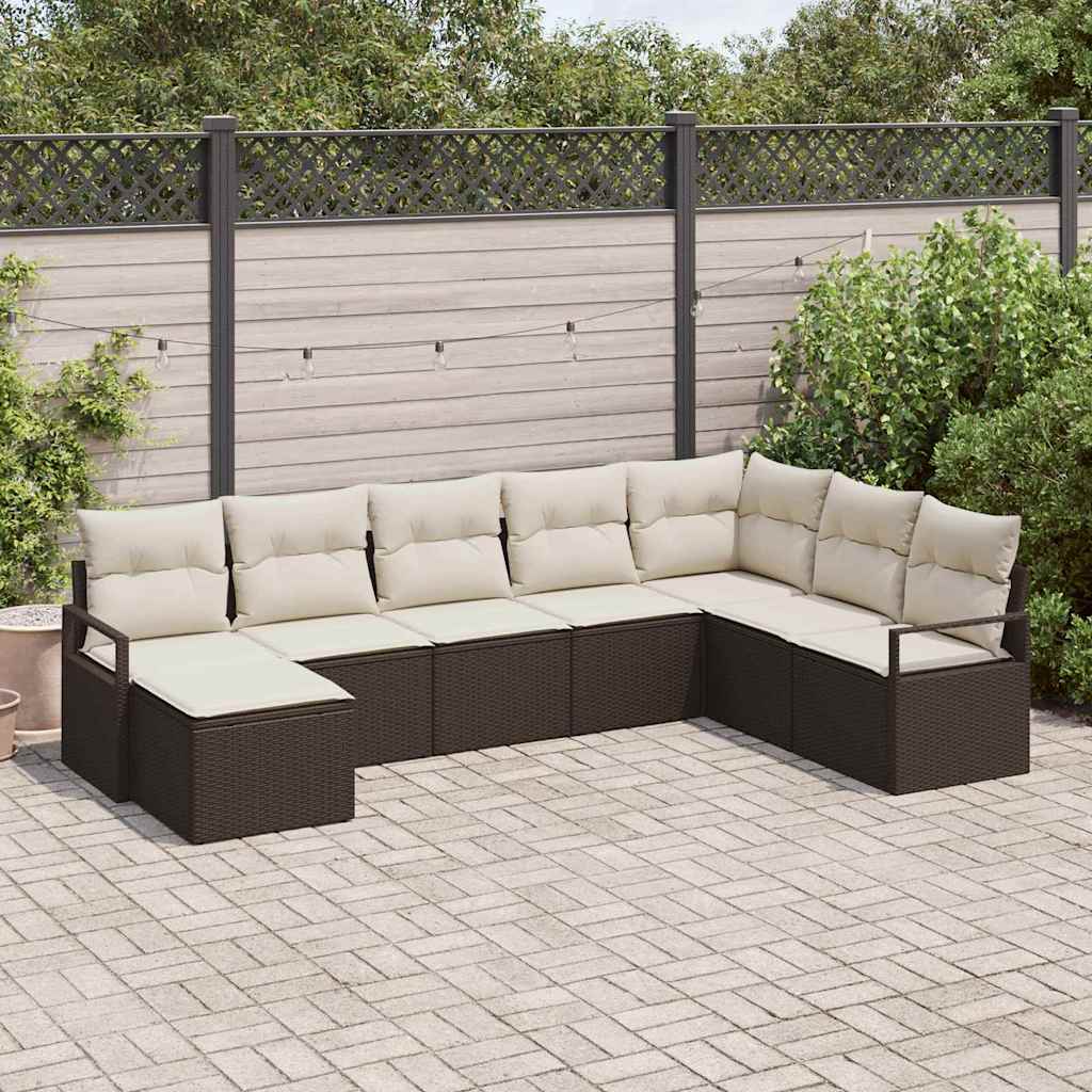 Sofa Set 8 stk. Braun [Synthetisch]: Poly Rattan