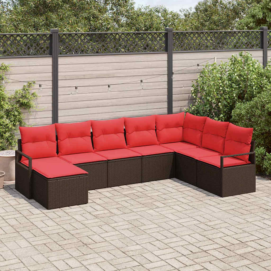 Sofa Set 8 stk. Braun [Synthetisch]: Poly Rattan