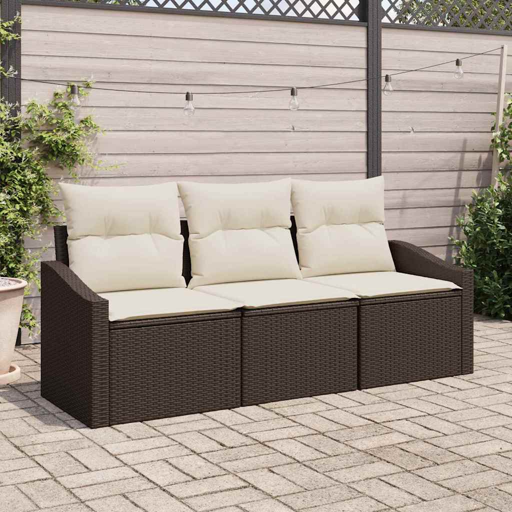Sofa Set 3 stk. Braun [Synthetisch]: Poly Rattan