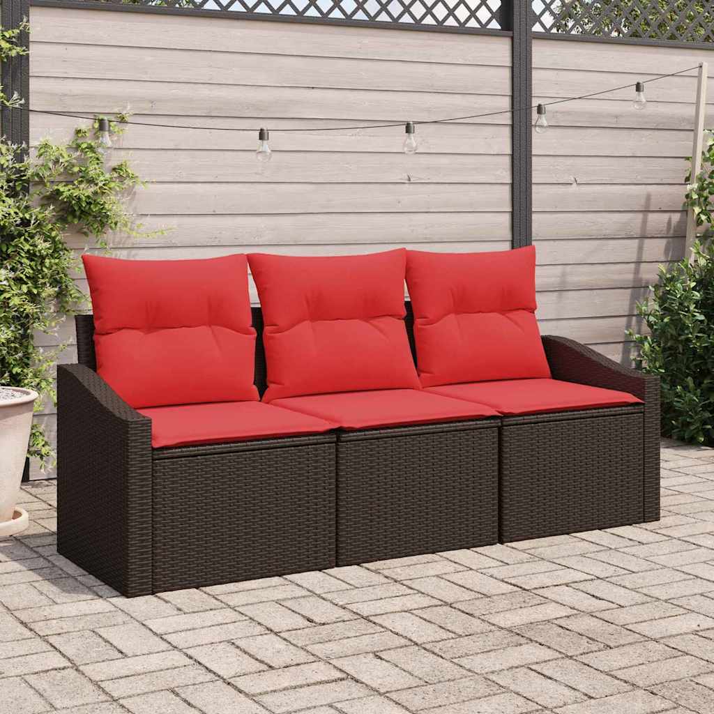 Sofa Set 3 stk. Braun [Synthetisch]: Poly Rattan