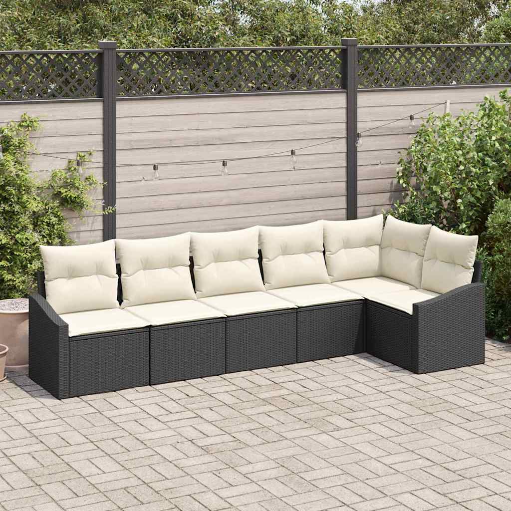 Sofa Set 6 stk. Schwarz [Synthetisch]: Poly Rattan