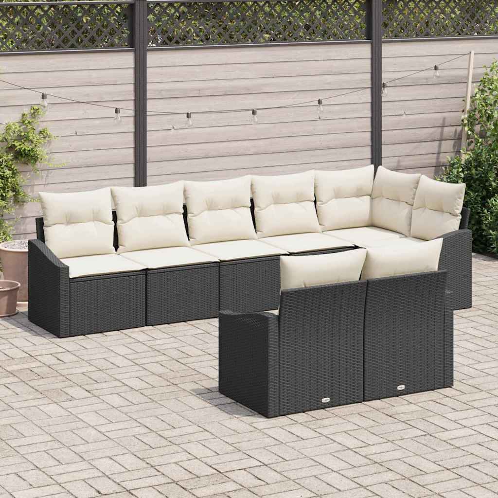 Sofa Set 8 stk. Schwarz [Synthetisch]: Poly Rattan