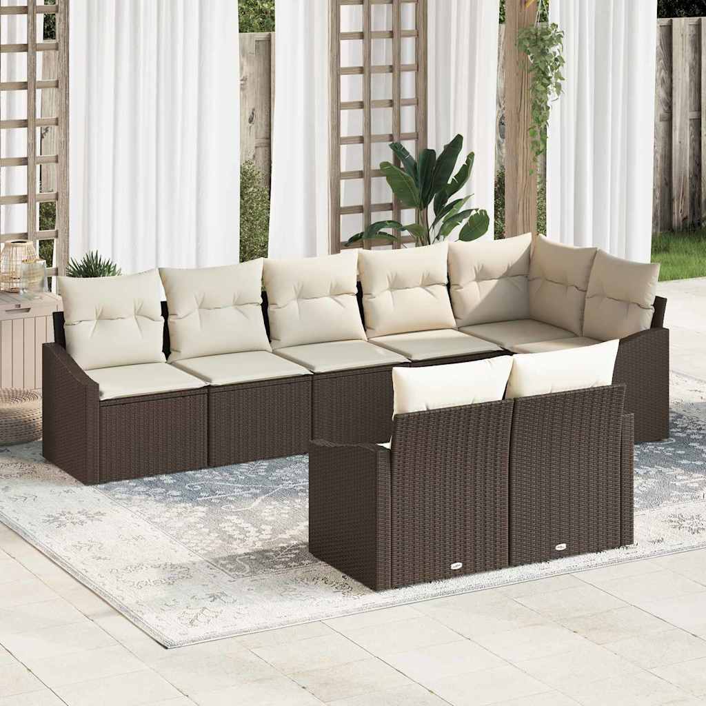 Sofa Set 8 stk. Braun [Synthetisch]: Poly Rattan
