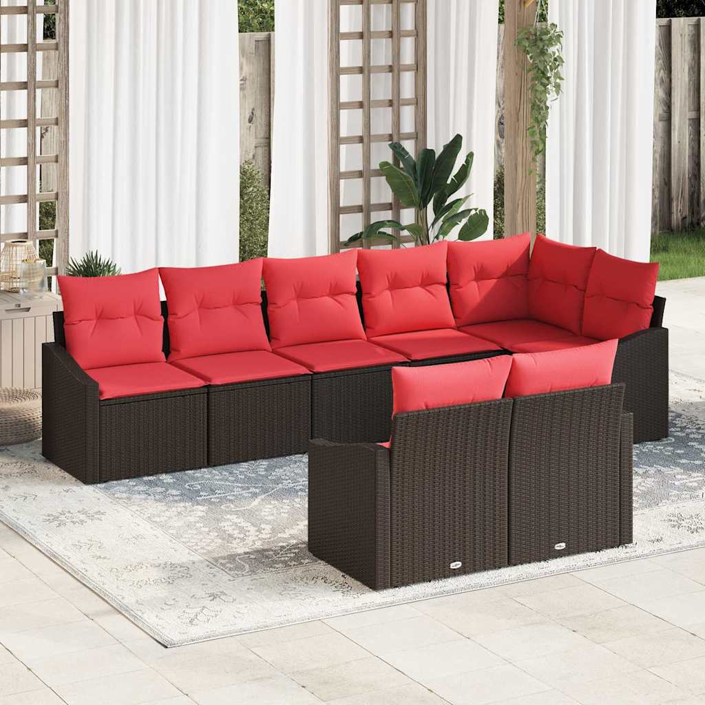 Sofa Set 8 stk. Braun [Synthetisch]: Poly Rattan