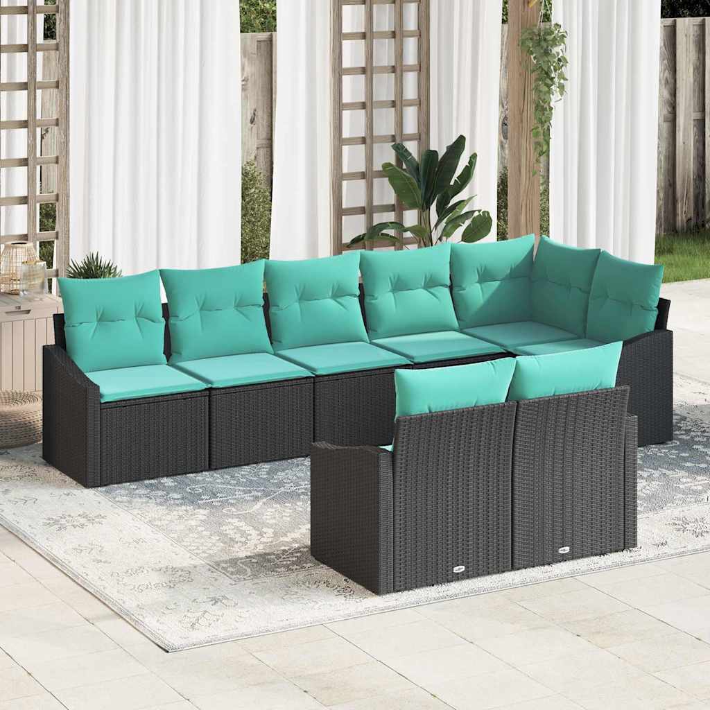 Sofa Set 8 stk. Schwarz [Synthetisch]: Poly Rattan