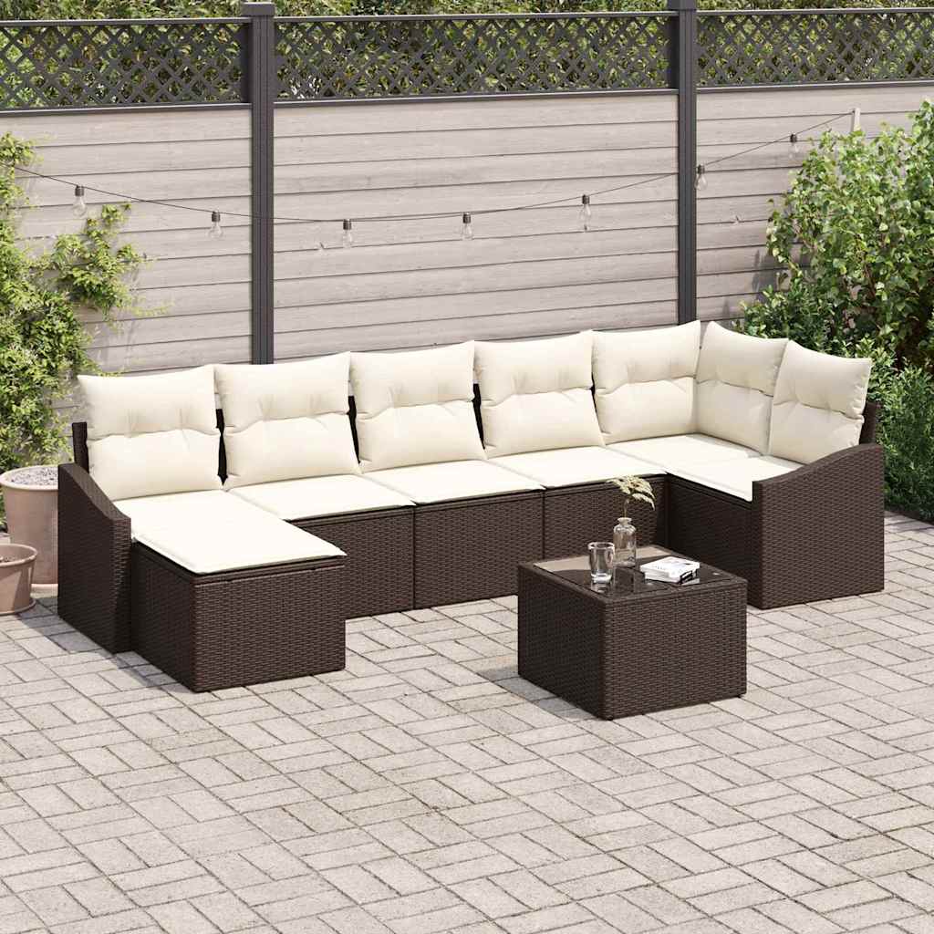Sofa Set 8 stk. Braun [Synthetisch]: Poly Rattan