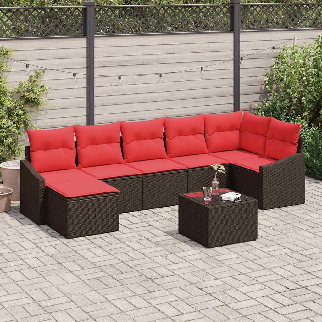 Sofa Set 8 stk. Braun [Synthetisch]: Poly Rattan