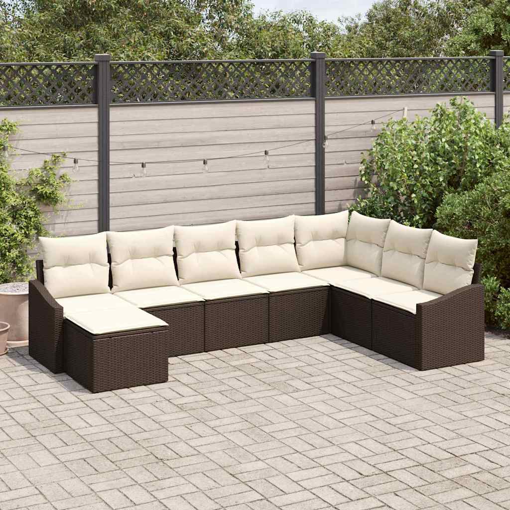 Sofa Set 8 stk. Braun [Synthetisch]: Poly Rattan