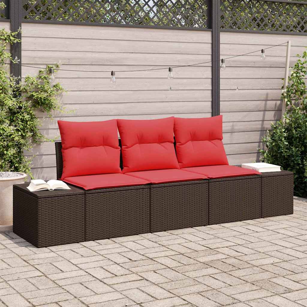 Sofa Set 3 stk. Braun [Synthetisch]: Poly Rattan