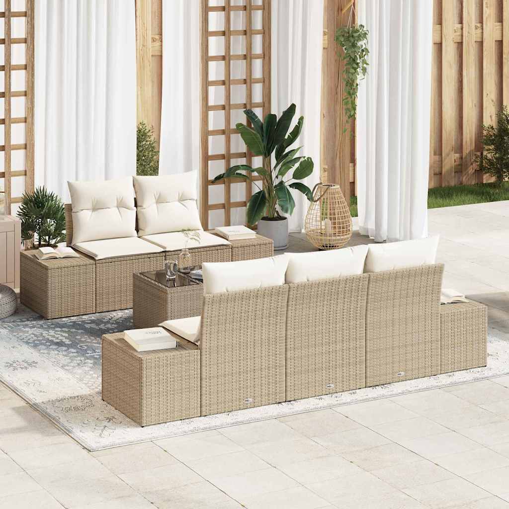 Sofa Set Beige [Synthetisch]: Poly Rattan