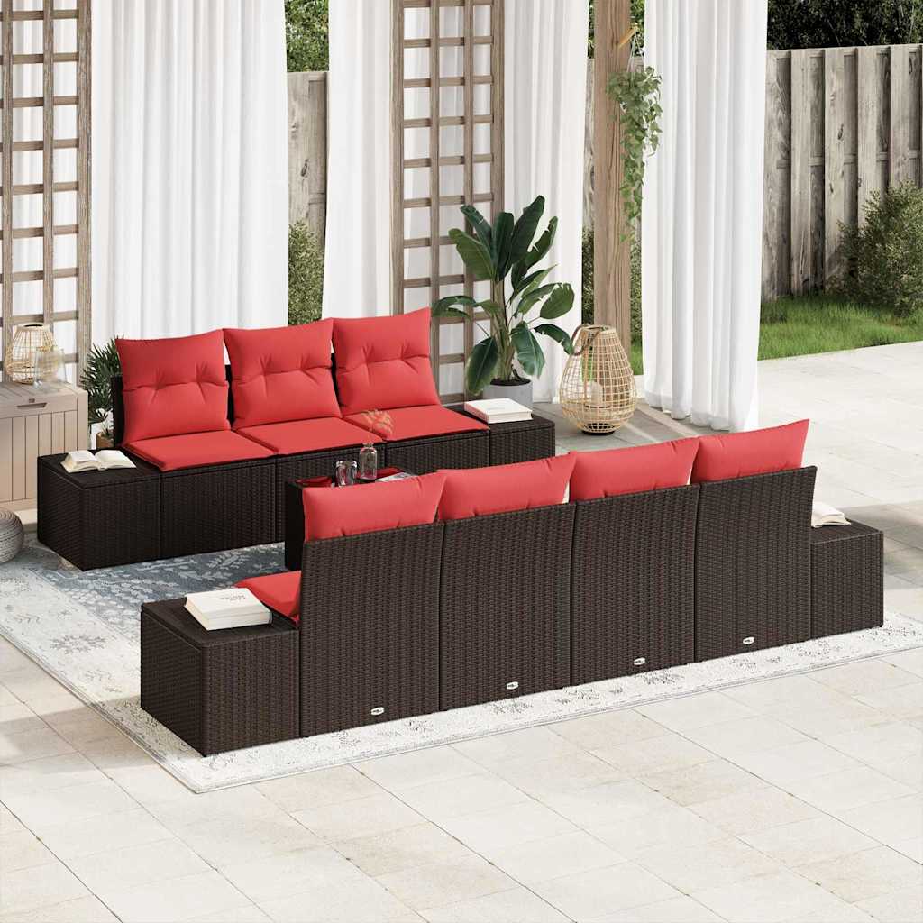 Sofa Set 8 stk. Braun [Synthetisch]: Poly Rattan