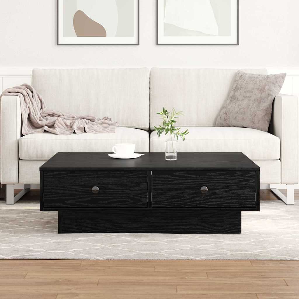 Couchtisch Schwarz Eichen-Optik 90 x 90 x 28 cm Holzwerkstoff
