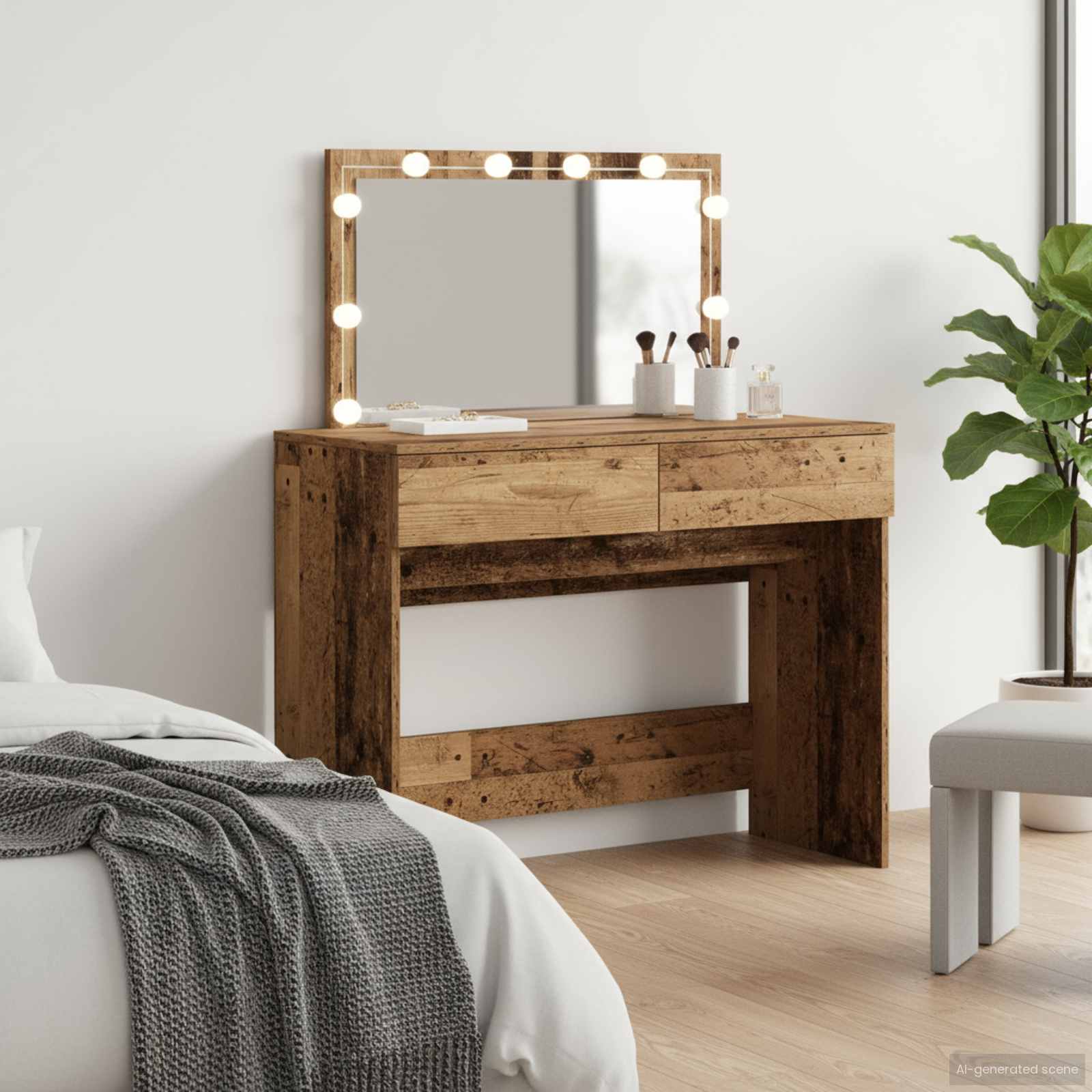 Schminktisch Altholz 100 x 40 x 120 cm Holzwerkstoff