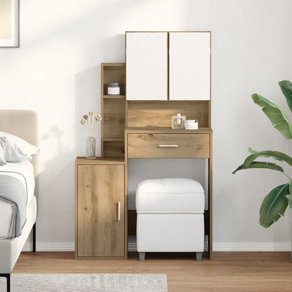 Schminktisch Artisan-Eiche 80 x 35 x 132 cm Holzwerkstoff