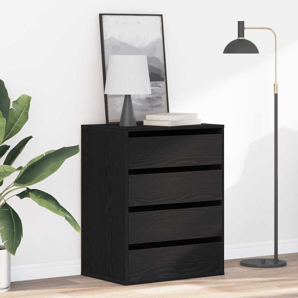 Schubladenschrank 3-Schublade Schwarz 60 x 41 x 76 cm