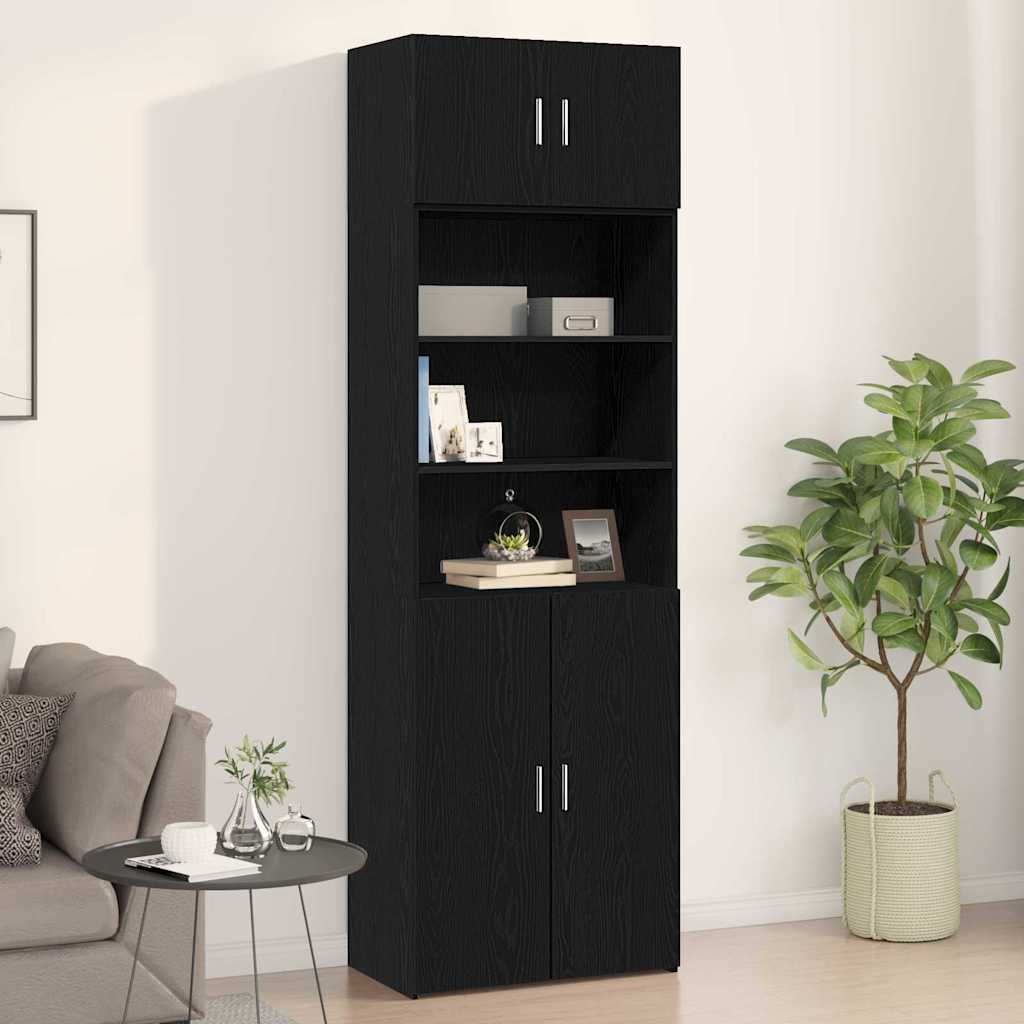 Wandschrank Schwarz Eichen-Optik 70 x 42,5 x 40 cm