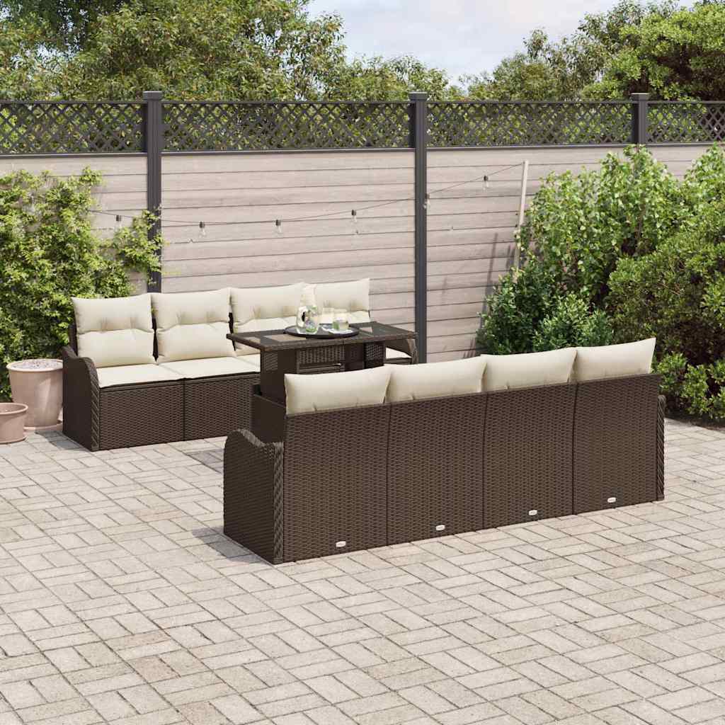 Gartensofa-set 7 stk. Braun Poly-Rattan