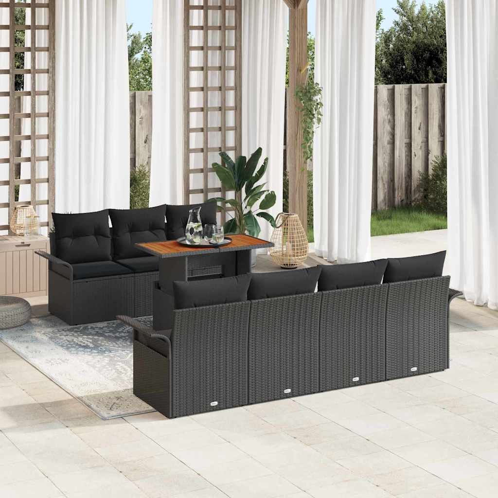 Garten-Sofa-Set 8 stk. Schwarz