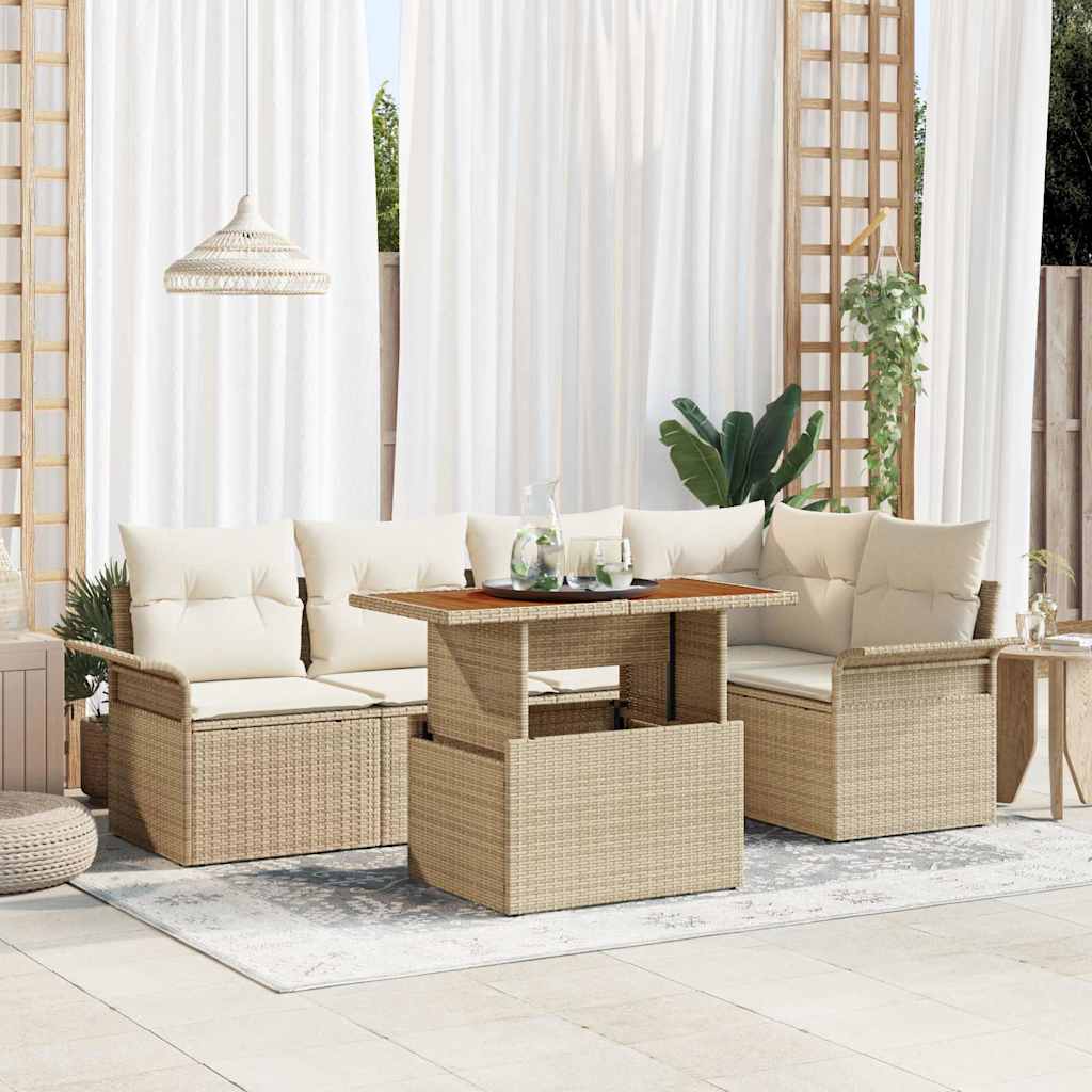 Garten-Sofa-Set 6 stk. Beige und Creme