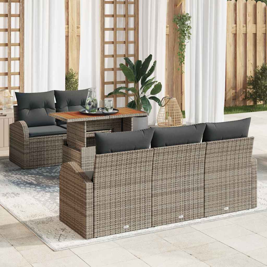 Garten-Sofa-Set 6 stk. Grau
