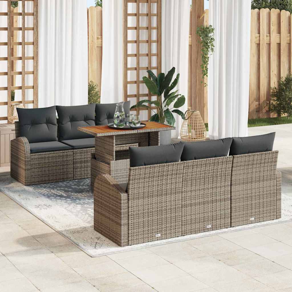 Garten-Sofa-Set 7 stk. Grau