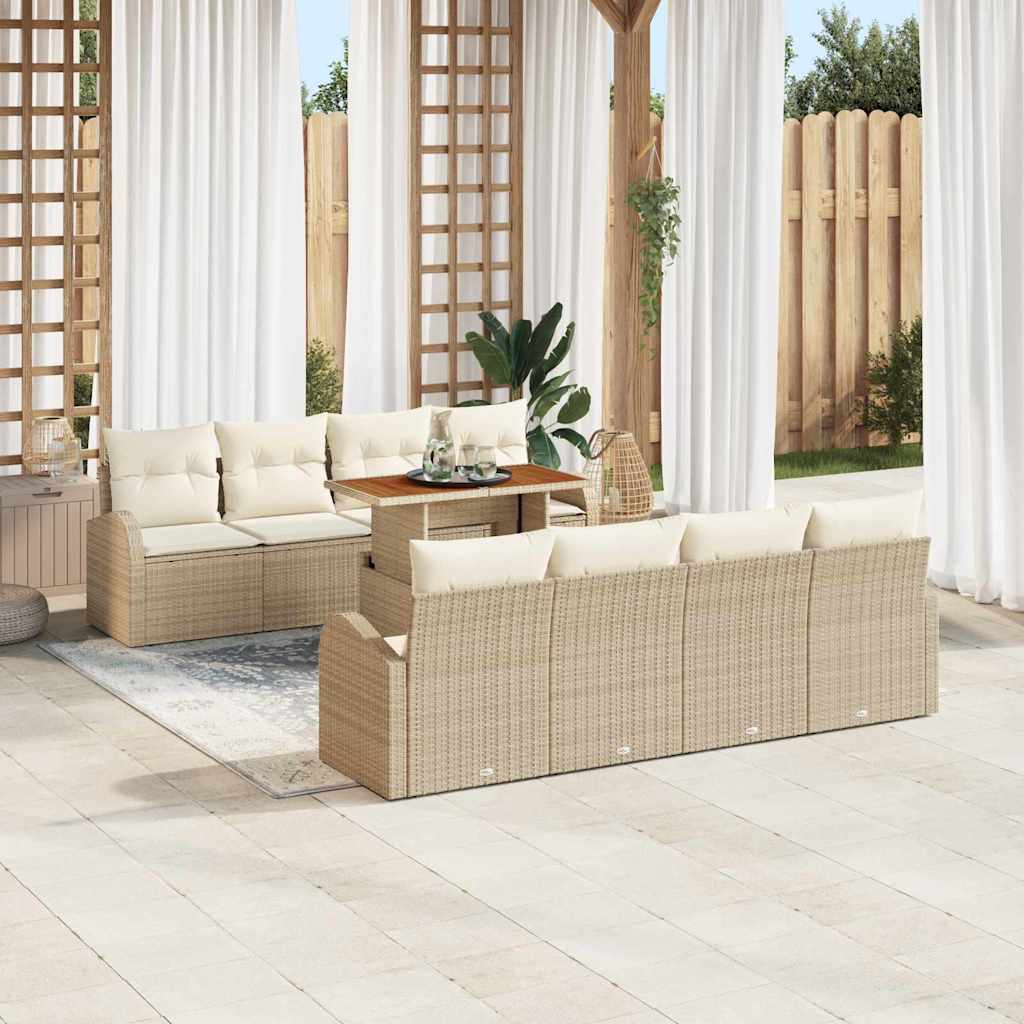 Garten-Sofa-Set 7 stk. Beige und Creme