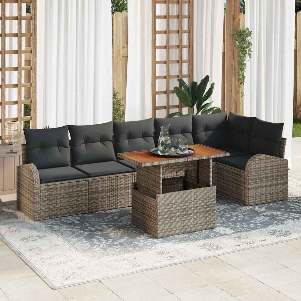 Garten-Sofa-Set 7 stk. Grau